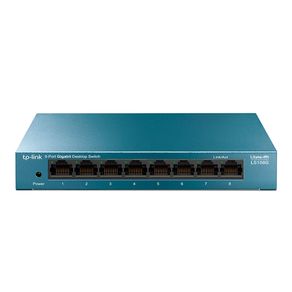 Switch de Mesa TP-Link LS108G 8 portas RJ45 10/100/1000 Mbps | LS108G DF - 226604