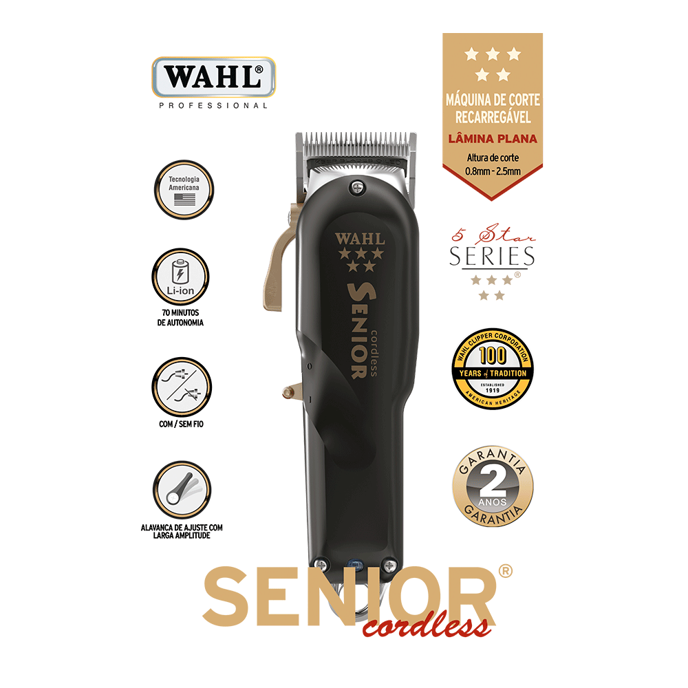 Máquina de corte Wahl Senior Cordless Bivolt Artigo: 691136