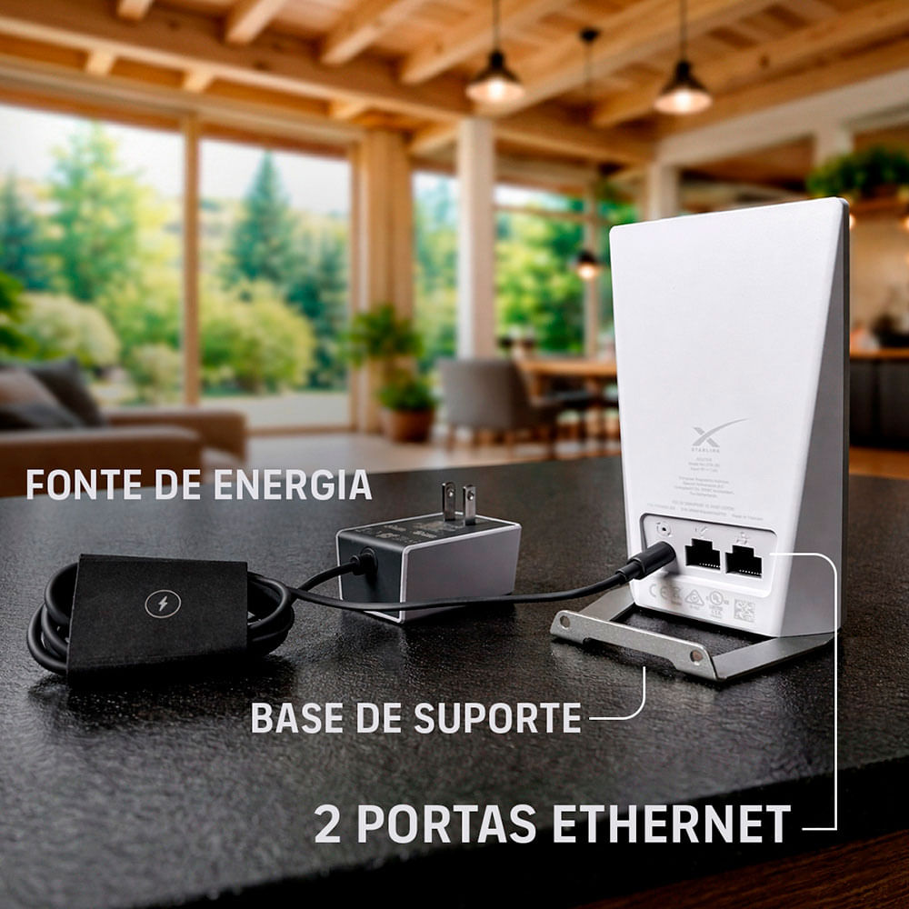 Roteador Starlink Mini Gen 3 com Wi-Fi 6, Tri-Band, Mesh e IP56